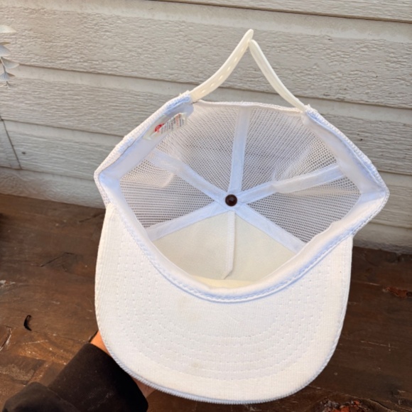 Vintage Bridgestone Firestone Crown mesh trucker hat corduroy White trucking sna - Picture 5 of 5